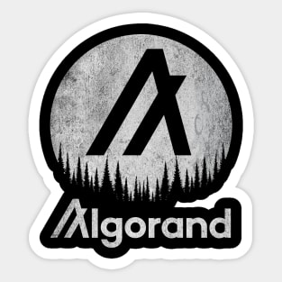 Vintage Algorand ALGO Coin To The Moon Crypto Token Cryptocurrency Wallet Birthday Gift For Men Women Sticker